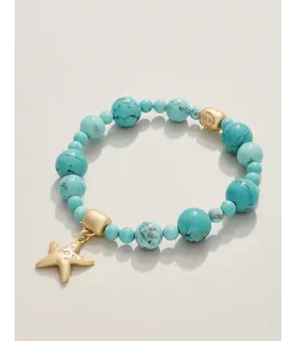 Spartina Turquoise Starfish Charmed Stretch Bracelet