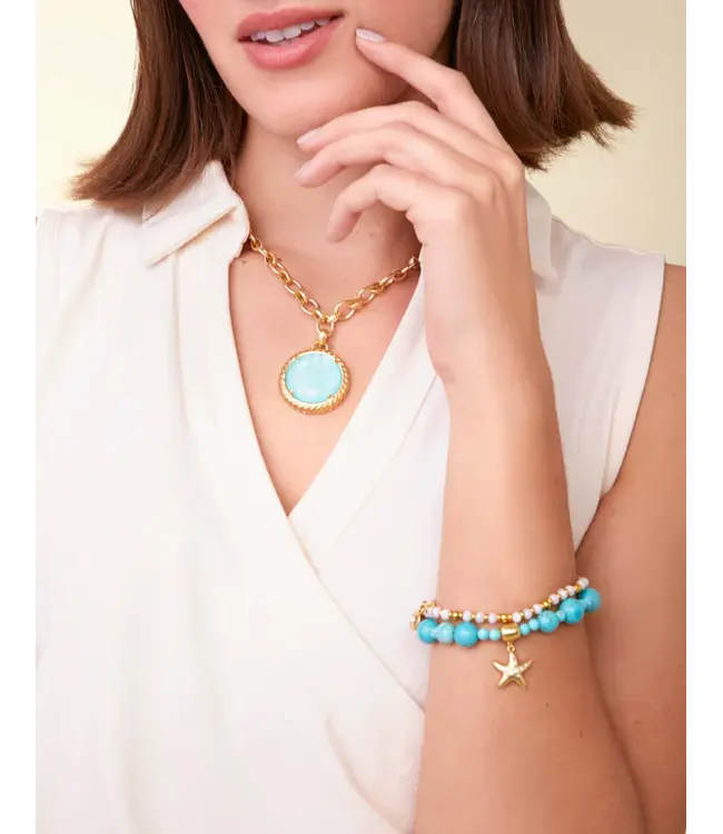 Spartina Turquoise Starfish Charmed Stretch Bracelet