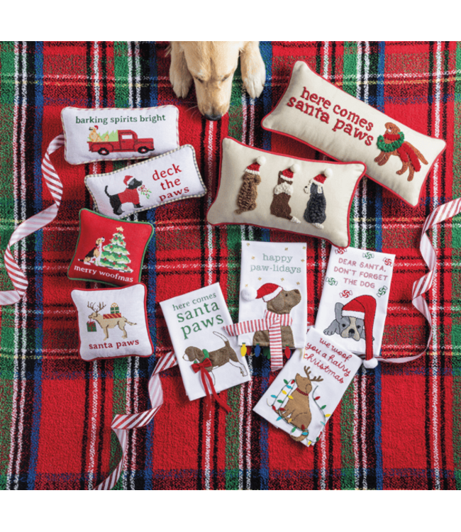 Santa Paws Needle Point Pillow