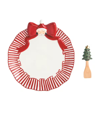 Santa Bow Cookie Plate Set