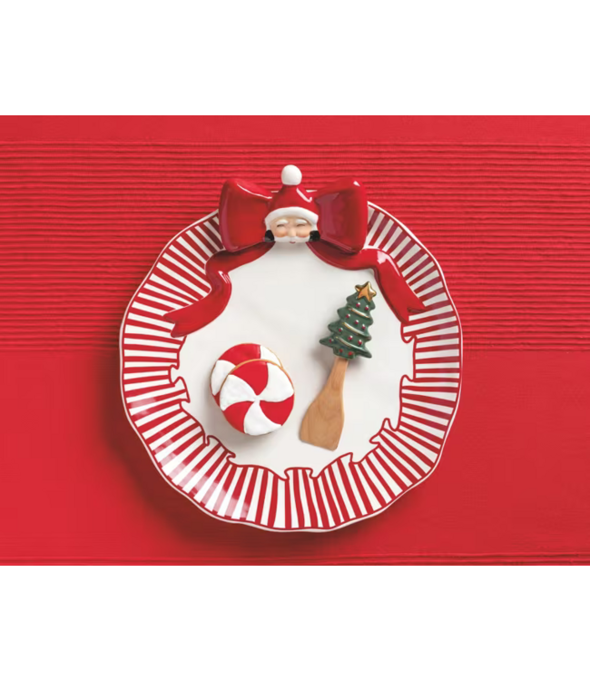 Santa Bow Cookie Plate Set