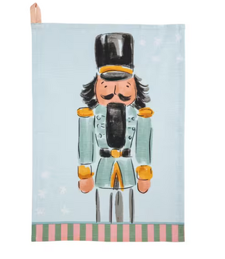 Blue Nutcracker Stripe Tea Towel