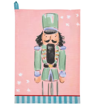 Green Nutcracker Stripe Tea Towel