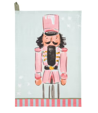 Pink Nutcracker Stripe Tea Towel