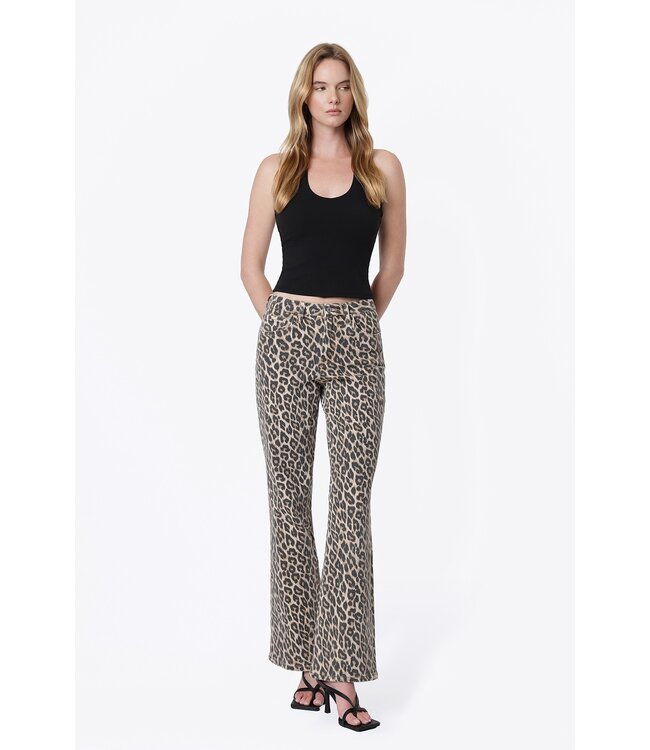 Joan Leopard High Rise Flare Jeans