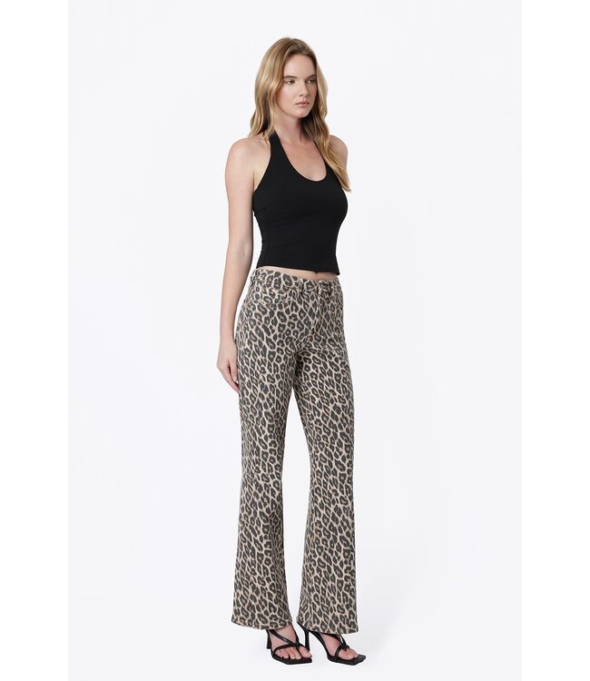 Joan Leopard High Rise Flare Jeans