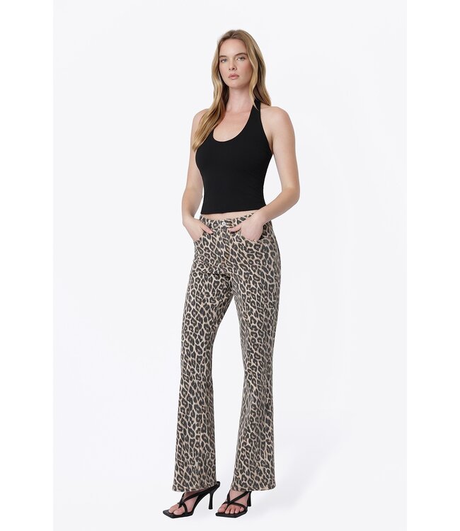 Joan Leopard High Rise Flare Jeans