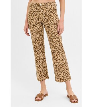 Risen Parker Camel Leopard Mid Rise Straight Pants