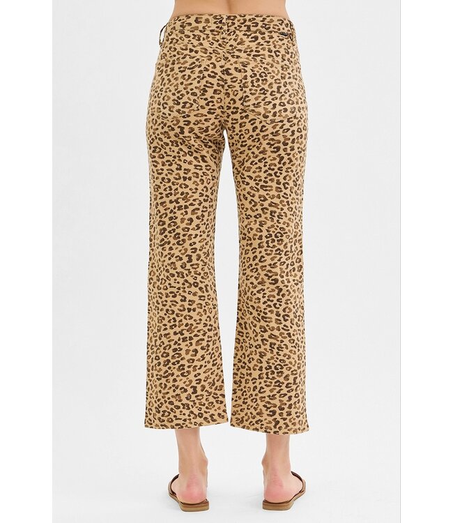 Parker Camel Leopard Mid Rise Straight Pants