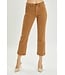 Lynn Cappuccino Mid Rise Straight Crop Pants