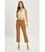 Lynn Cappuccino Mid Rise Straight Crop Pants
