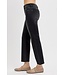 Micalea Black Mid Rise Crop Straight Jeans