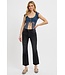 Micalea Black Mid Rise Crop Straight Jeans