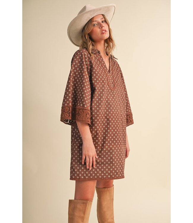 Rosie Brown Shift Dress