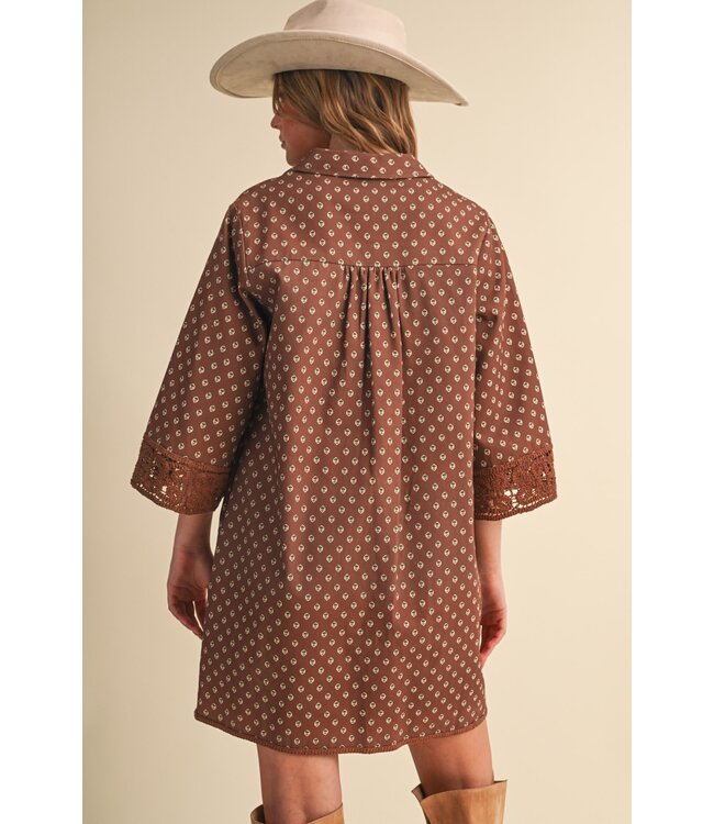 Rosie Brown Shift Dress