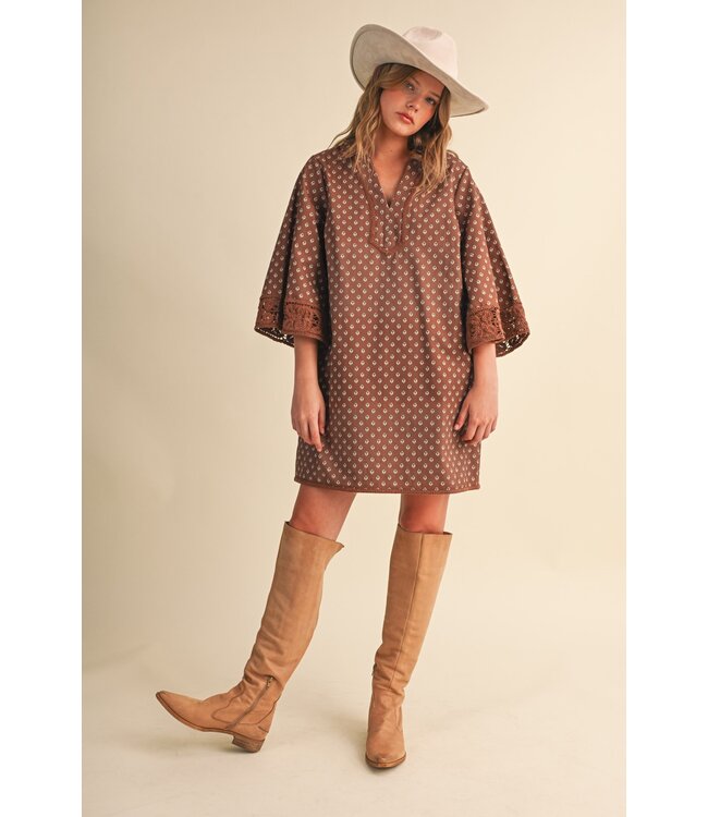 Rosie Brown Shift Dress