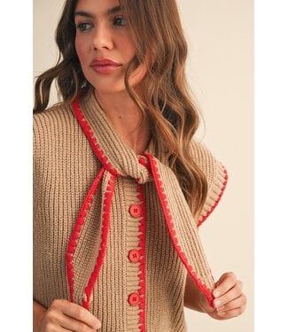 Merci Megan Tie Neck Sweater Vest