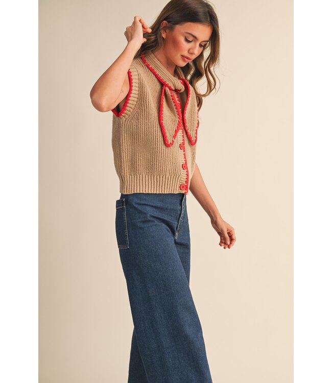 Megan Tie Neck Sweater Vest