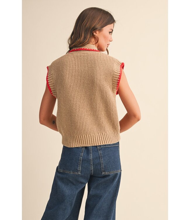 Megan Tie Neck Sweater Vest