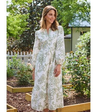 Riley Lacecap White Midi Dress
