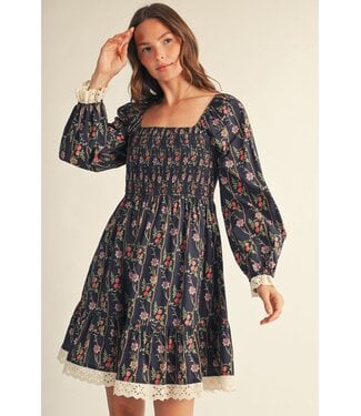 Jodifl Kaylee Navy Floral Dress