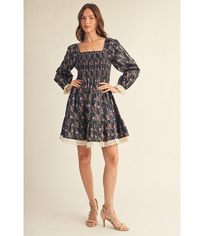 Kaylee Navy Floral Dress