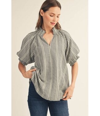 Jodifl Alana Black Striped Top