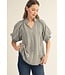 Alana Black Striped Top