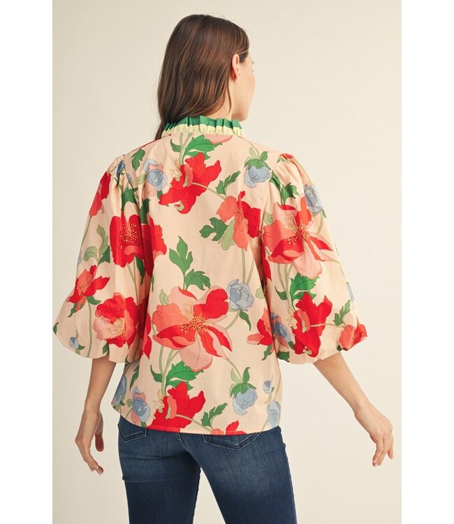 Mary Blush Floral Top