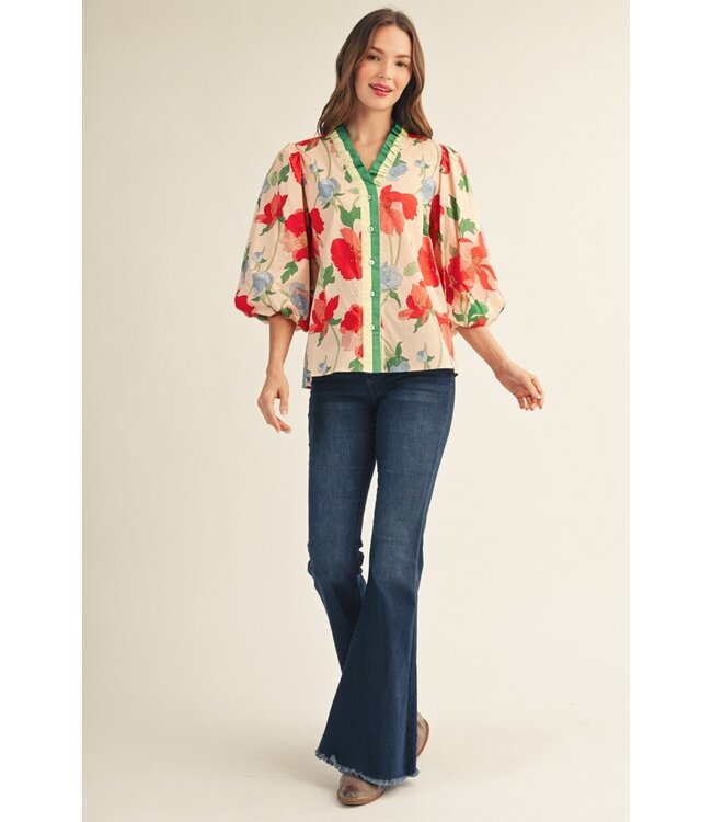 Mary Blush Floral Top