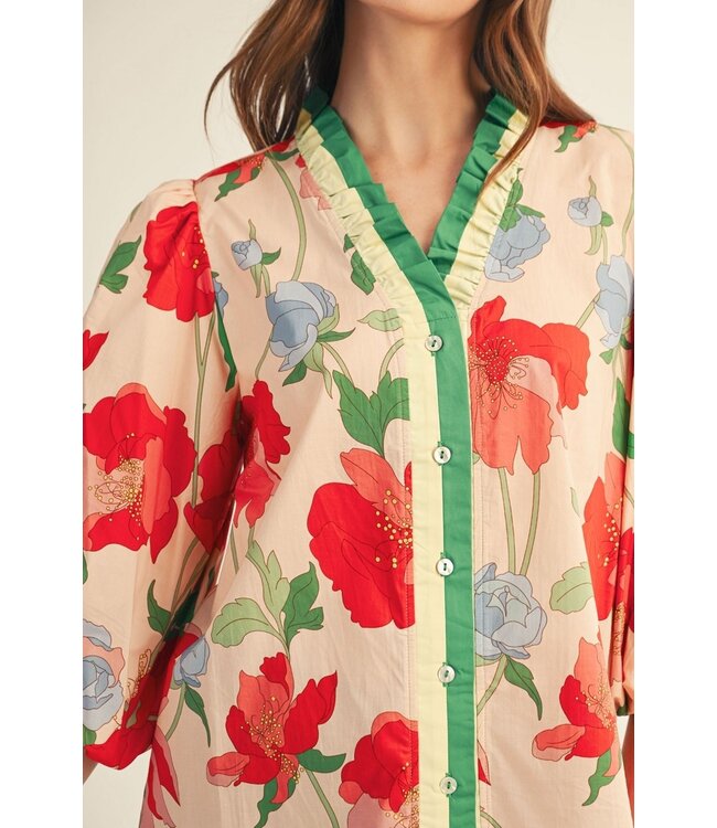 Mary Blush Floral Top