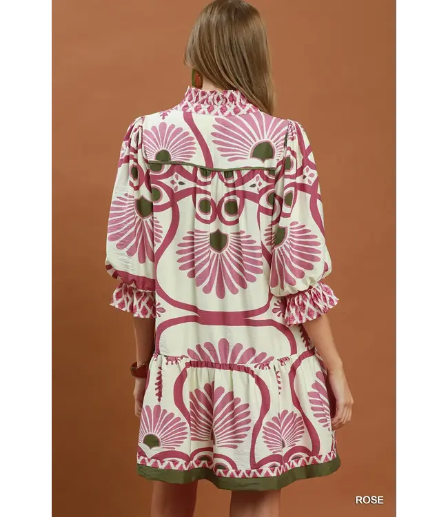 Carmen Rose Abstract Babydoll Dress