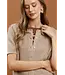 Barb Latte Knit Cardigan Top
