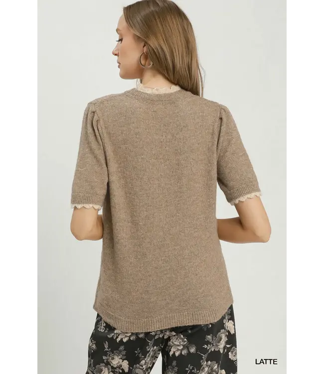Bia Latte Scalloped Sweater Top
