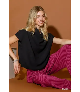 Kris Black Draped Top