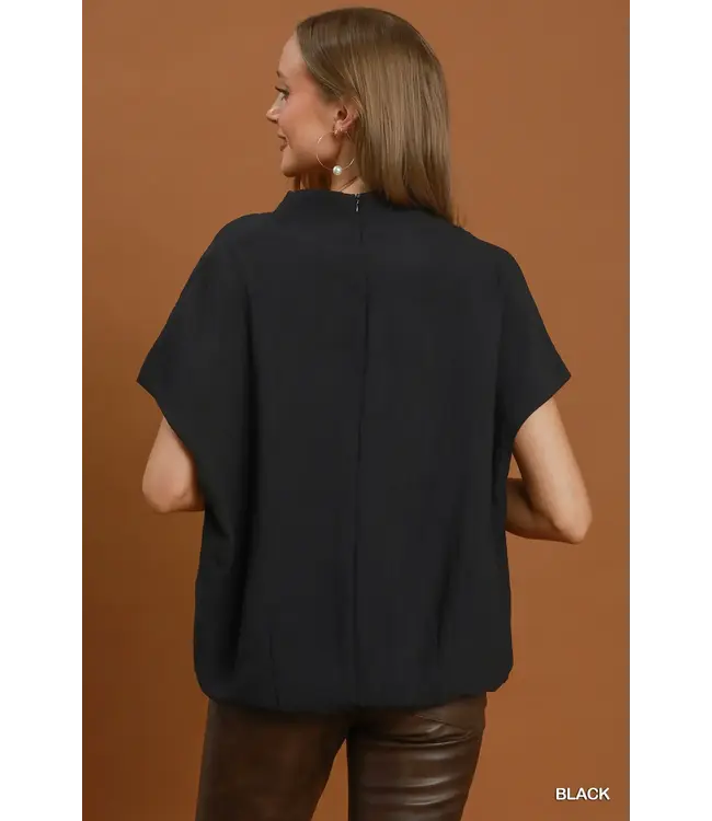 Kris Black Draped Top