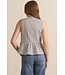 Cheryl Ecru Black Peplum Top