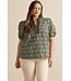 Sandra Army Green Embroidered Top