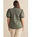 Sandra Army Green Embroidered Top