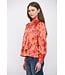 Kensie Orange Abstract Satin Top