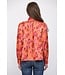 Kensie Orange Abstract Satin Top