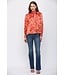 Kensie Orange Abstract Satin Top