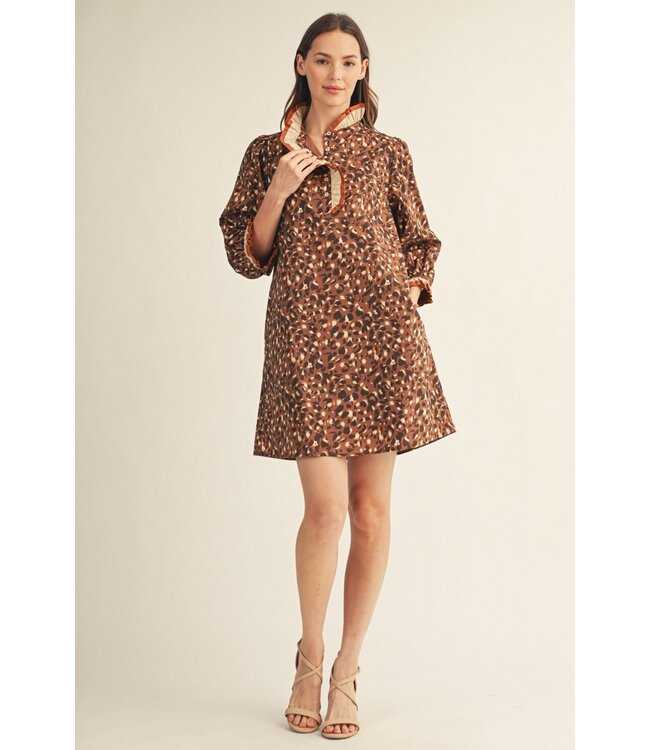 Jeri Toffee Leopard Dress