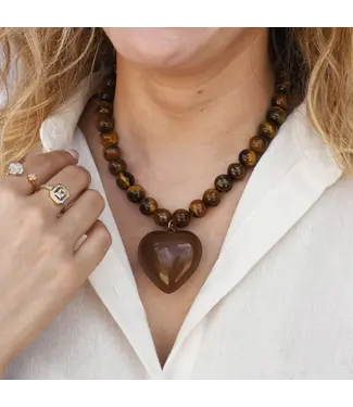 Treasure Jewels Janel Tiger Eye Brown Necklace