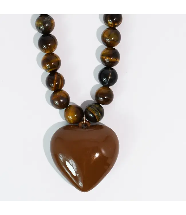 Janel Tiger Eye Brown Necklace