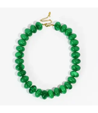 Treasure Jewels Sugar Bead Green Necklace