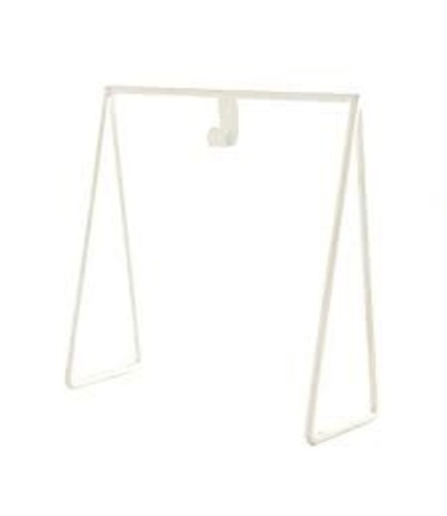 Round Top White Gallery Art Stand
