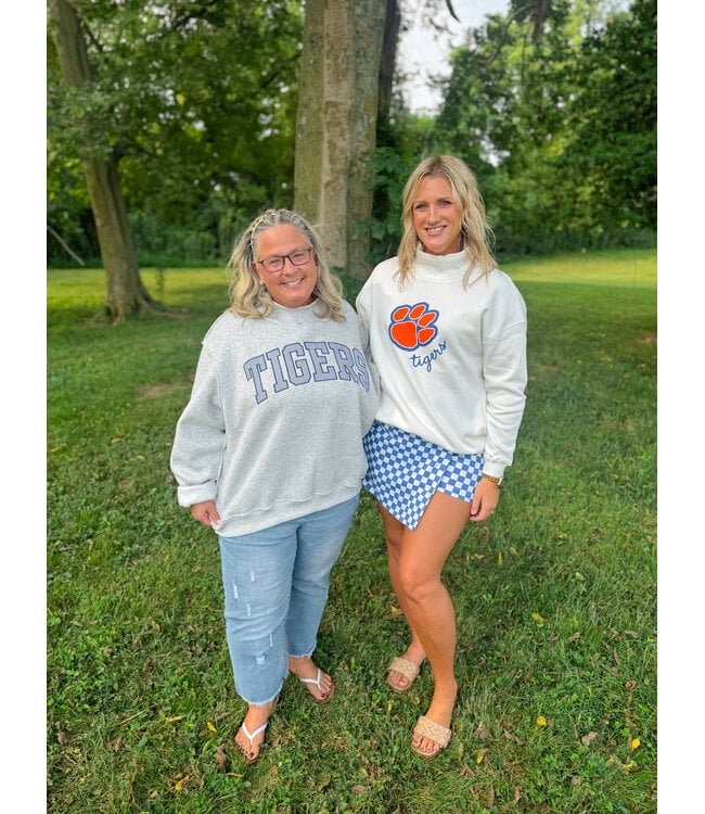 Tigers Paw Print White Sweatshirt