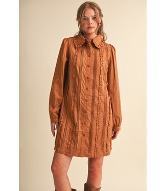 Merci Cami Mocha Mousse Pin Tuck Dress