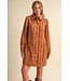 Cami Mocha Mousse Pin Tuck Dress